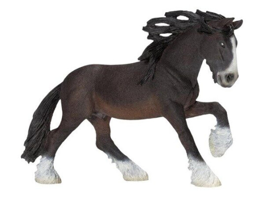 Schleich Shire Hengst Figur - Rolig Dyr i Plast 17 x 12 cm