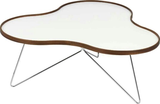 Swedese Flower Bord 90 cm Hvit/Valnøtt/Krom