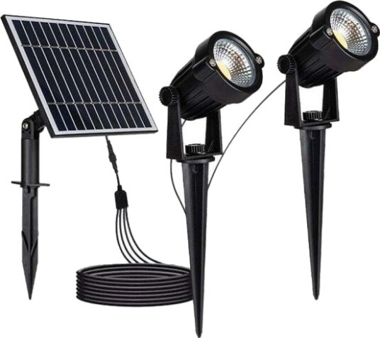V Tac V Tac 2x1.2W Solar hagelamper LED Sort med spyd IP65 Kulør : Varm