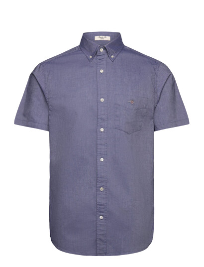 GANT Reg Classic Oxford Ss Shirt - Blue - S