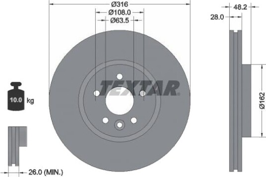 TEXTAR 92300605 Bremseskive