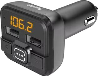 Hama FM-Sender med AUX og USB for Mobil og Nettbrett, Svart Hama FM-Sender med AUX og USB for Mobil og Nettbrett, Svart