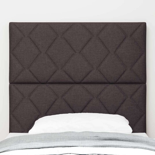 Sengegavl i mørk brun med diamantblokker design 100 cm