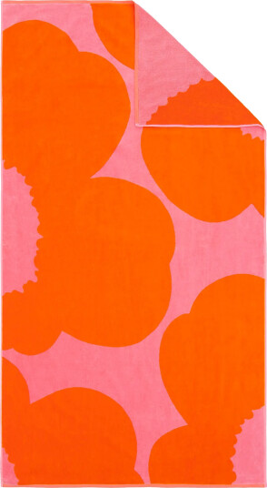 Marimekko Iso Unikko badehåndkle Pink orange red 100x180 cm