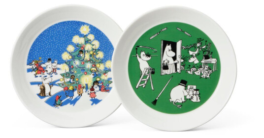 Arabia Tegning & Jul Mummitallerken 2 deler Ø19 cm Arabia Tegning & Jul Mummitallerken 2 deler Ø19 cm