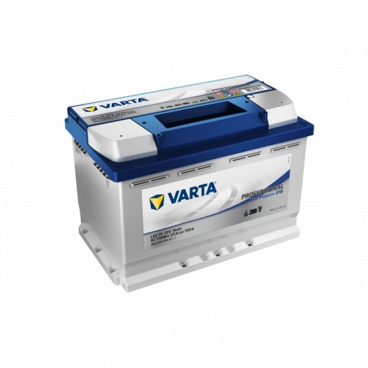 VARTA Fritidsbatteri EFB Batteri 12V 70AH 760CCA (278x175x190/190mm) +høyre LED70. VARTA Fritidsbatteri EFB Batteri 12V 70AH 760CCA (278x175x190/190mm) +høyre LED70.