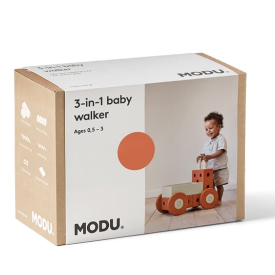 MODU 3i1 gåstol brent orange / dusty green MODU 3i1 gåstol brent orange / dusty green