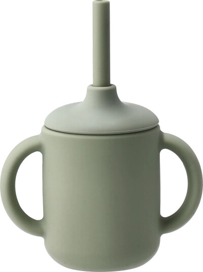 Scandi Living Idun kopp med sugerør silikon 120 ml Green