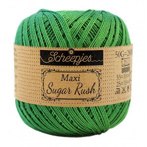Scheepjes Maxi Sugar Rush Garn Unicolor 606 Gressgrønn