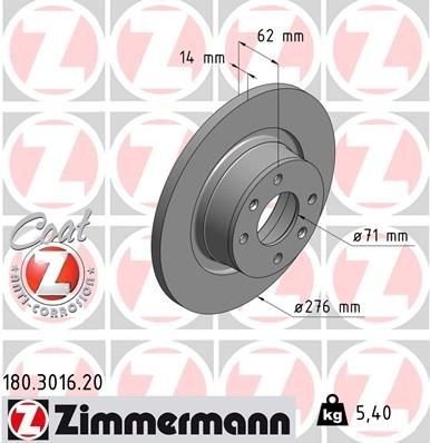 ZIMMERMANN 180.3016.20 Bremseskive