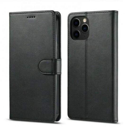 Wallet case PU-leather for iPhone 16 Black