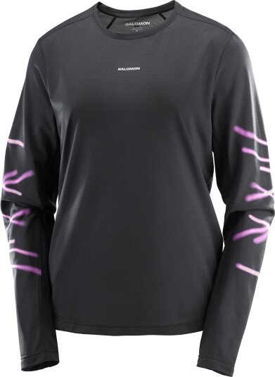 Salomon Shakeout Core Graphic Ls Tee W Deep Black/ S Salomon Shakeout Core Graphic Ls Tee W Deep Black/ S