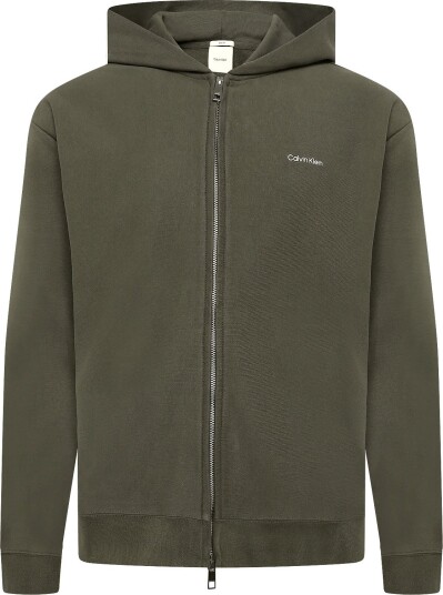 Calvin Klein Ls Micro Logo Dbl Fz Hoodie Khaki green S