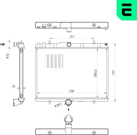 ERA 673098 Radiator motorkjøling