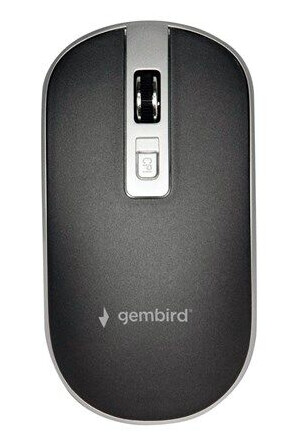 Gembird MUSW-4B-06-BS - mouse - 2.4 GHz - black-silver - Mus - Optisk - 4 - Sølv
