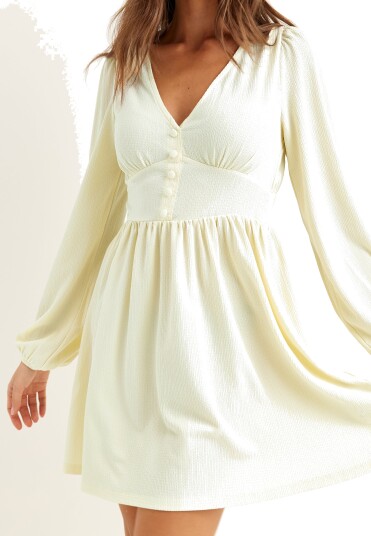 Bubbleroom Structure Button Mini Dress