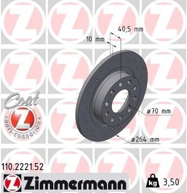 ZIMMERMANN 110.2221.52 Bremseskive