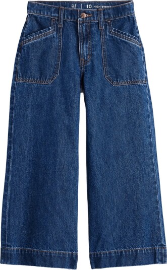 GAP Kids High Rise Stride Wide Leg Ankle Jeans Blue 152 GAP Kids High Rise Stride Wide Leg Ankle Jeans Blue 152