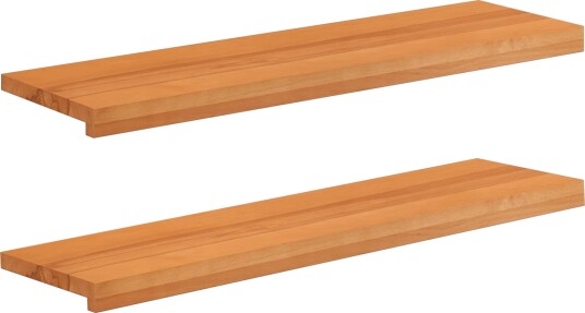 vidaXL Trappetrinn 2 stk. 90 x 30 x 2 cm Lys Brun Massiv bøketre