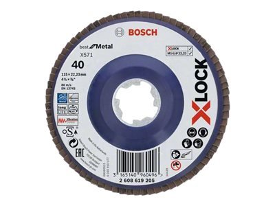 Bosch X571 Lamellskive K40 115 mm til Metall med X-Lock