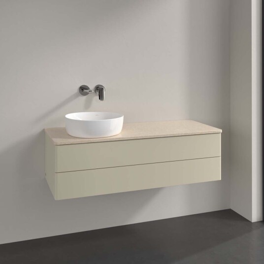 Villeroy & Boch Antao Servantskap med 2 skuffer 120x50x36 cm m/lys Grå Matt/Crème