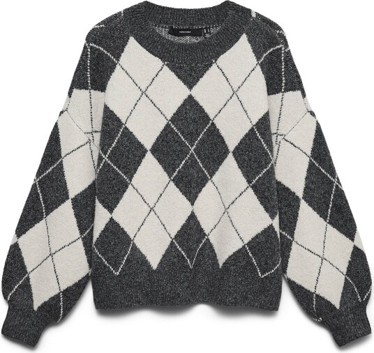 Vero Moda Vmdoffy Jaquard Ls O Nck Pullover Noos Grey XL Vero Moda Vmdoffy Jaquard Ls O Nck Pullover Noos Grey XL