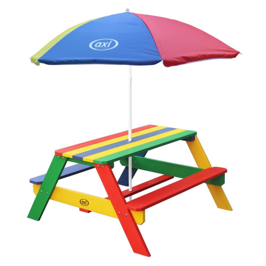AXI Nick Piknikbord m Parasoll Regnbue 935124