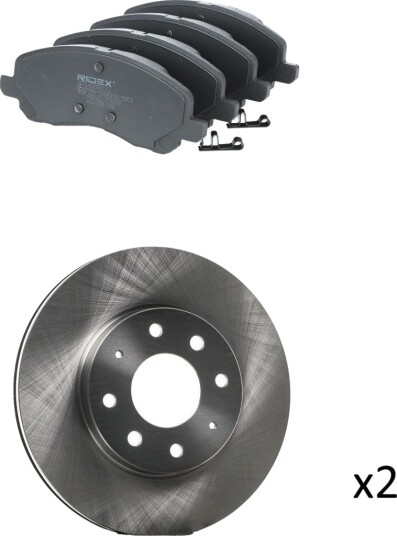 Bremseskiver og -klosser RIDEX 3405B2728