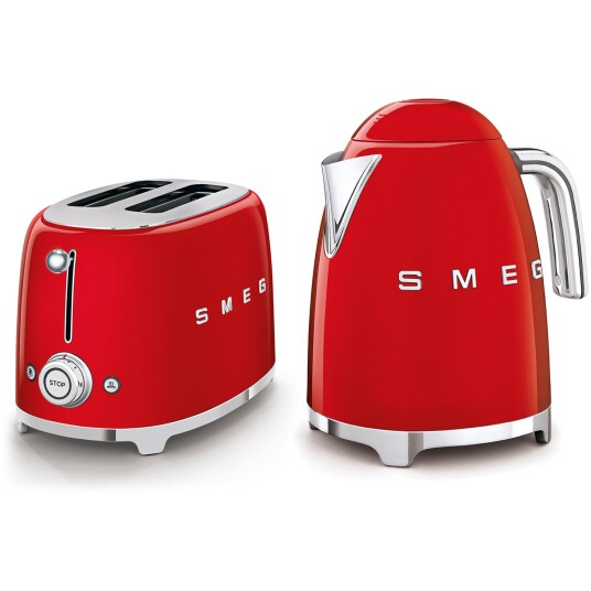 Smeg Frokostpakke Brødrister + Vannkoker 1,7 l Rød Smeg Frokostpakke Brødrister + Vannkoker 1,7 l Rød