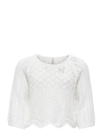 Kids Only Kognola Life 3/4 Pullover Knt Noos White 122 128 Kids Only Kognola Life 3/4 Pullover Knt Noos White 122 128