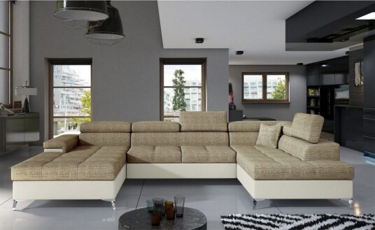 Seksjon Eltap Eduardo 337x205x88 cm Berlin 03 Soft 33 Beige Høyre