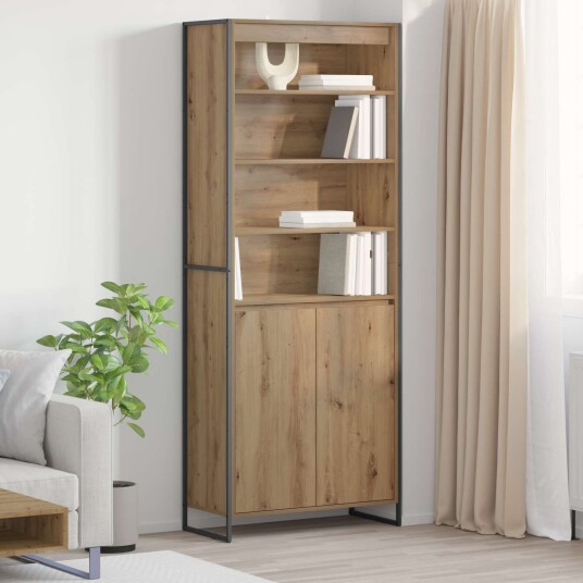 Høye Skap 2 pcs Kunstnerisk Eik 60 x 36 x 300 cm Konstruert tre
