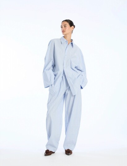 ROTATE Birger Christensen Poplin Oversized Shirt Blue 32 ROTATE Birger Christensen Poplin Oversized Shirt Blue 32