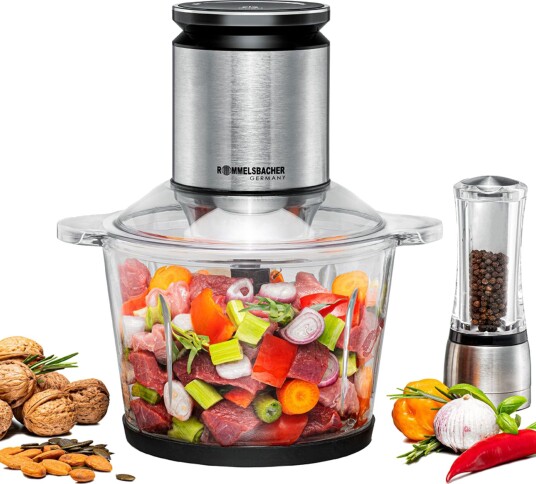 Rommelsbacher MZ800 Minihakker - 2,7L, 800W - Sort/Rustfritt Stål Rommelsbacher MZ800 Minihakker - 2,7L, 800W - Sort/Rustfritt Stål