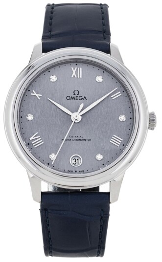 Omega Dameklokke 434.13.34.20.53.001 De Ville Prestige Grå/Lær Ø34