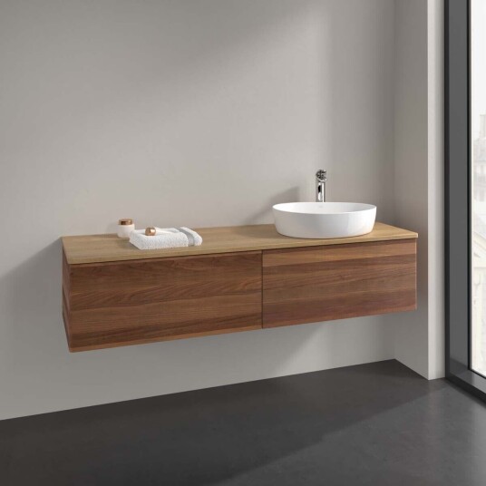 Villeroy & Boch  Antao Servantskap med 2 skuffer 160x50x36 cm m/lys Valnøtt/Eik