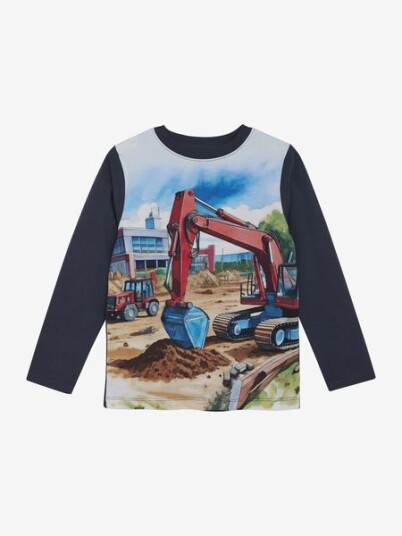 Minymo Gravemaskin genser til barn blue nights 92
