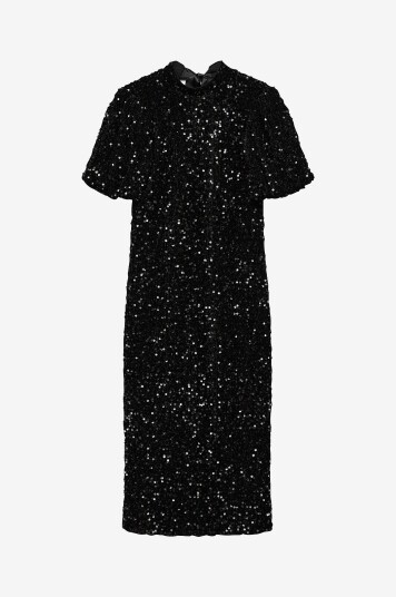 Vero Moda Plajettkjole vmBella 2/4 Highneck Calf SQ Svart