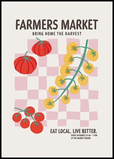 Farmers Market Tomatoes Pink Plakat Plakat / 70x100cm Farmers Market Tomatoes Pink Plakat Plakat / 70x100cm