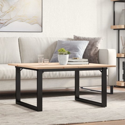 Salongbord O-ramme 80x80x45 cm heltre furu og støpejern 3282663