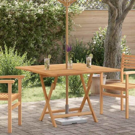 vidaXL Sammenleggbart hagebord 110x110x75 cm heltre teak