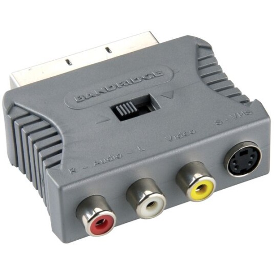 SCART Adapter SCART Han - S-Video Hun + 3 stk. RCA Hun Grå