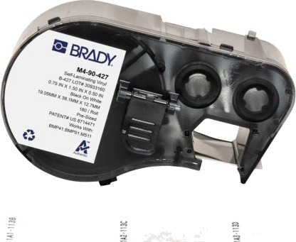 Brady M4 90 427 Sort Hvit Selvklebende Skriveretikett Vinyl Trermisk Overføring Akryl Permanent Brady M4 90 427 Sort Hvit Selvklebende Skriveretikett Vinyl Trermisk Overføring Akryl Permanent