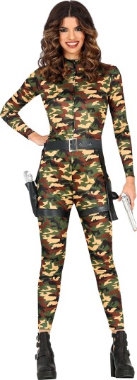Fiestas Guirca Catsuit Militær Kostyme Small 80436
