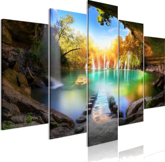 Bilde Turquoise Lake 5 Parts Wide 200x100 Artgeist sp. z o. o.