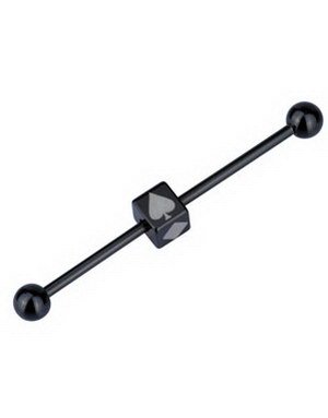 Pokerplayer Ørebarbell Black Strl 1,6x41 mm med 5 mm kule