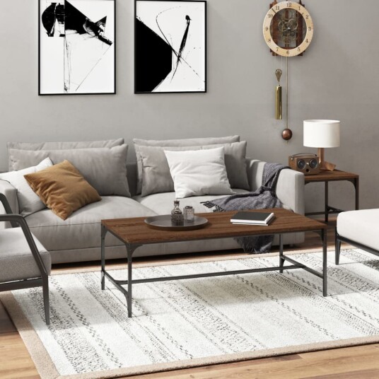 vidaXL Salongbord brun eik 100x50x35 cm konstruert tre vidaXL Salongbord brun eik 100x50x35 cm konstruert tre
