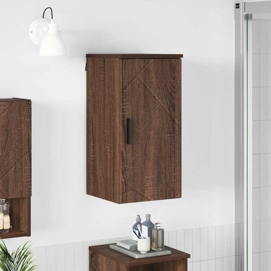Baderomsskap Brun Eik 30 x 31,5 x 61 cm Konstruert tre & Metall
