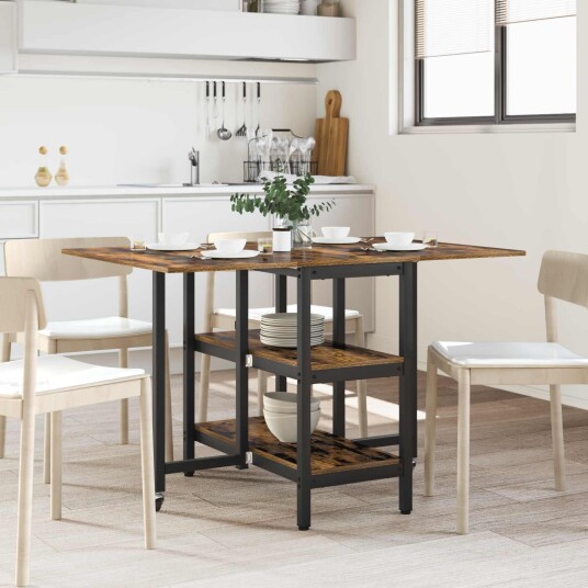 vidaXL Spisebord 122 x 80 x 76,5 cm Konstruert tre Røkt Eik vidaXL Spisebord 122 x 80 x 76,5 cm Konstruert tre Røkt Eik