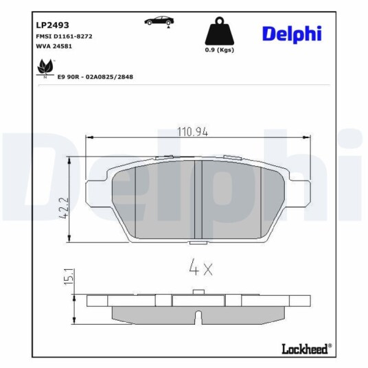 Bremseklosser DELPHI LP2493
